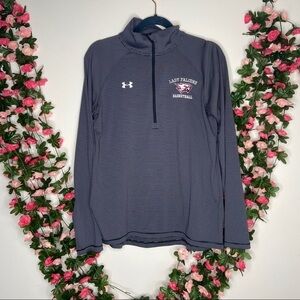 Under Armour Blue White Striped Pullover Womens Medium Fitness Gym Casual